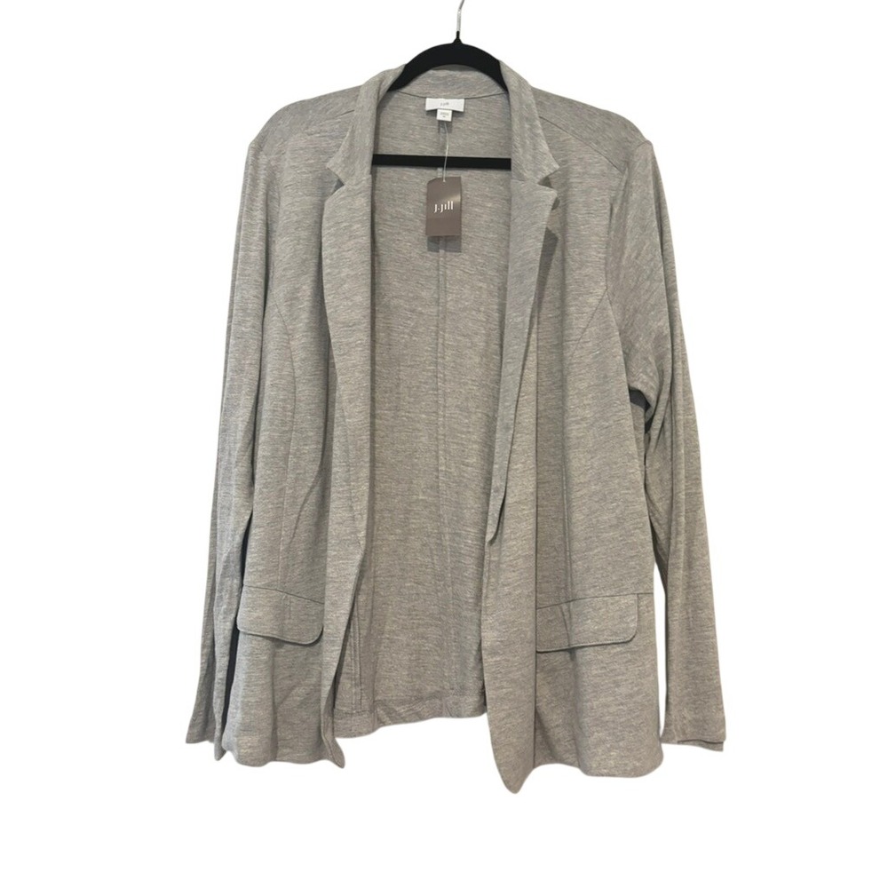 J Jill sz XL linen blend grey open front cardigan sweater new w/ tags N